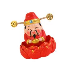 God of Wealth Figurines Resins Cai Shen Statues God of-Red