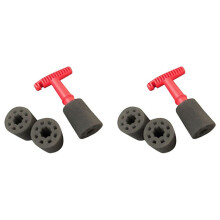 2X Escova de Parafuso de Pneu Embutido para Lavagem de Carro Ferramentas de Limpeza de Roda com 6 Esponjas Extras