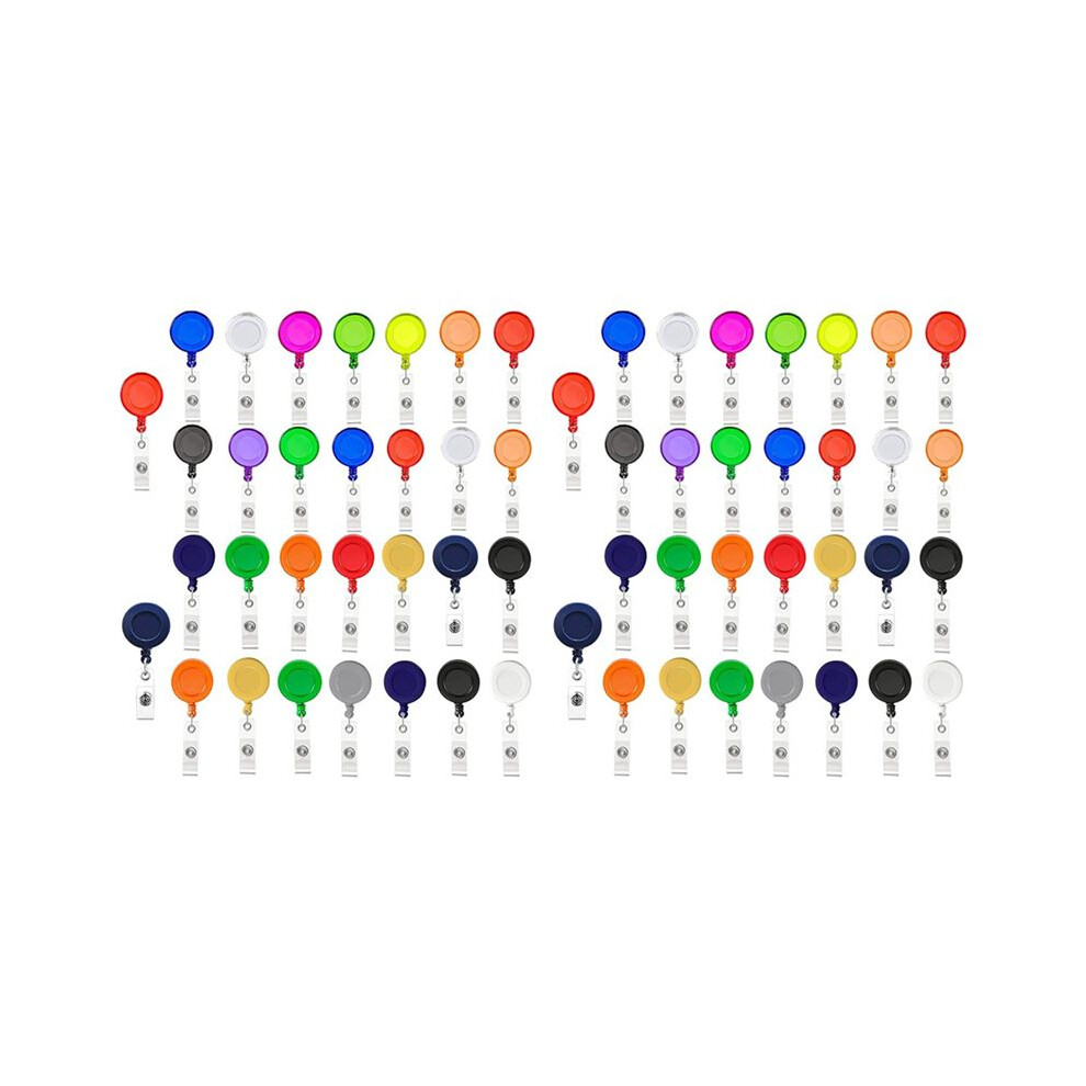 Retractable Badge Reels, 60 Pack Colorful Badge Clips Holders For Name Id Card Key Card 6032296746496