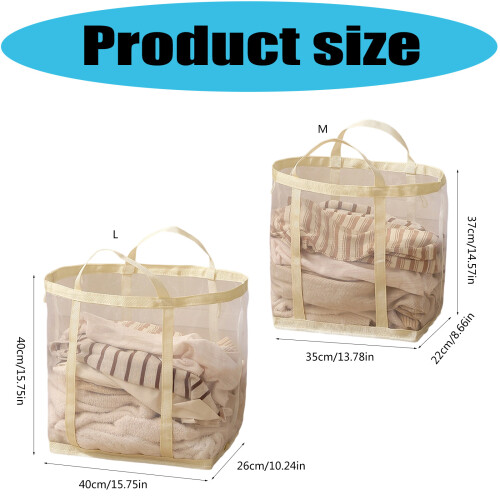 Foldable Storage Bin for Clothes Featuring Ample Room-Beige. M 2