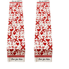 Jolie nappe en lin à motif de cœur, adaptée aux dîners et aux-5