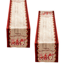 Nappe décorative sur le thème du cœur, tissu en lin naturel-2
