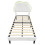 (3ft, Velvet, White) Single Upholstered Bed with LED, Adjustable Cute Cloud Headboard, Soft Bed Frame with Solid Wood Slat 8