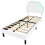 (3ft, Velvet, White) Single Upholstered Bed with LED, Adjustable Cute Cloud Headboard, Soft Bed Frame with Solid Wood Slat 9
