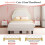 (3ft, Velvet, White) Single Upholstered Bed with LED, Adjustable Cute Cloud Headboard, Soft Bed Frame with Solid Wood Slat 5