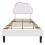 (3ft, Velvet, White) Single Upholstered Bed with LED, Adjustable Cute Cloud Headboard, Soft Bed Frame with Solid Wood Slat 7