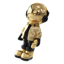 Künstlerische Astronautenfigur aus Kunstharz, Raumfahrer-Gold