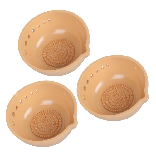 Ceramic Garlic Grater Plate Herb Stripper Bowl Handmade-3pcs