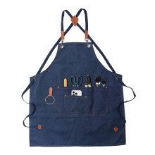 Easy to Carry Gardening Apron with Comfortable Belt-Navy Blue