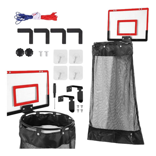 Basketball-Wäschekorb aus robustem Acrylmaterial, langlebig,-Rot