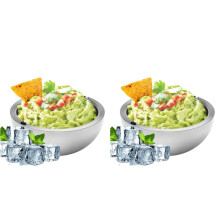 2X Dip Chiller Bowl - Large 35oz Capacity - Ice Stainless Steel Party Serving Bowl - Dip Dish Platter Keeps Salsa