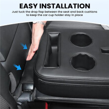 Back Cup Holder with Side Pockets for Car, Couch Sofa Bed Boat Cup Holder Tray, Organizer for Truck SUV RV Snack