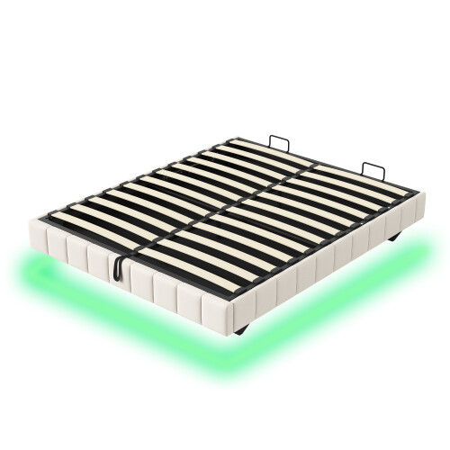4ft6 Double Floating Bed Frame with Hydraulic Under-bed Storage