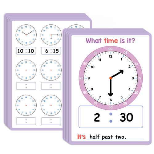 Double Sided Time Telling Activity Cards For Kids Classroom Or