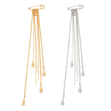 Glamourous Metallic Fringe Pin Securely Attaches To Clothing