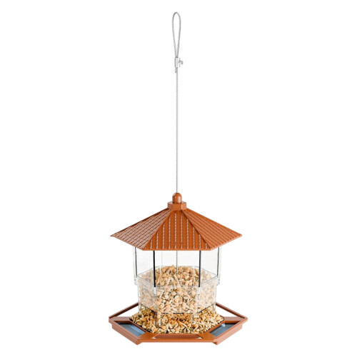 Flexible Acrylic Bird Food Distributor Suitable For Both-brown