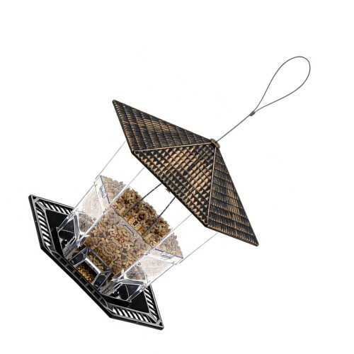 ABS Plastic Flexible Wild Bird Dispenser Featuring-Bronze gold