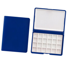 24 Wells Watercolor Paint Tray Plastic Paint Storage Box-Blue 2