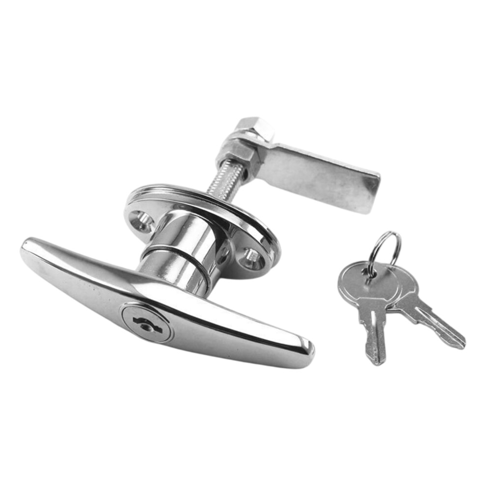Zinc Alloy T Handle Lock And Key Rust Resistant Security-Silver 7754004354333