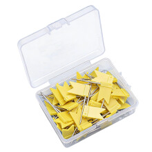 100 Pieces Bright Colored Thumbtacks Push Pins Marker-Yellow
