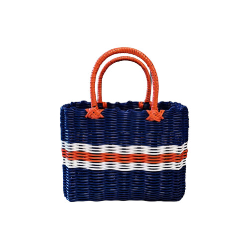 Natural Look Woven Container-Navy Blue (20cm