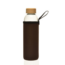 750ml Glass Beverage Bottle With Bamboos Lid For-Coffee color