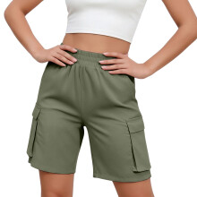 Women's Lightweight Cargo Hiking Shorts for-Army Green XL