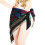 Practical Dance Hip Scarf with With Tassels Professional-Black 1
