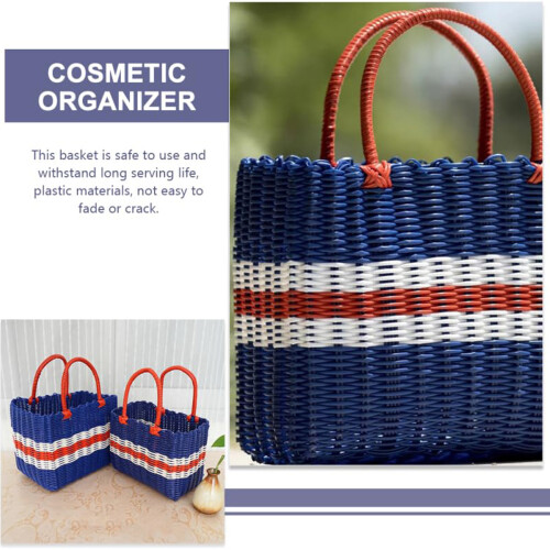 Natural Look Woven Container-Navy Blue (20cm 1