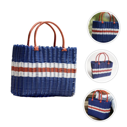 Natural Look Woven Container-Navy Blue (20cm 2