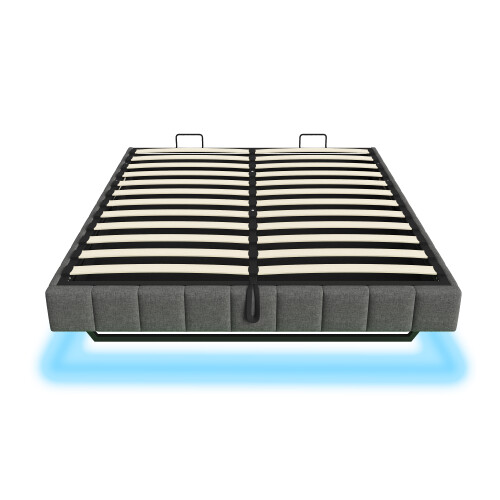 4ft6 Double Floating Bed Frame with Hydraulic Under-bed Storage
