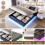 4ft6 Double Floating Bed Frame with Hydraulic Under-bed Storage 12