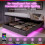 4ft6 Double Floating Bed Frame with Hydraulic Under-bed Storage 15
