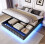 4ft6 Double Floating Bed Frame with Hydraulic Under-bed Storage 19