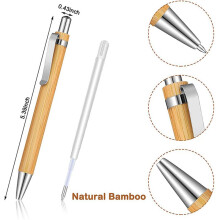 320 Pcs Ballpoint Pen Set Bamboo and Wood Writing Tools, 160 Pcs Black Ink & 160 Pcs  Ink