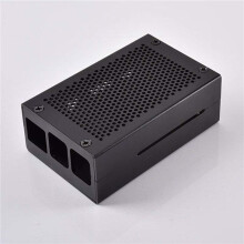 5X para Raspberry Pi 3 Modelo B + Caja Caja de Aluminio Caja Compatible con Raspberry Pi 3 Modelo B También (Negro)