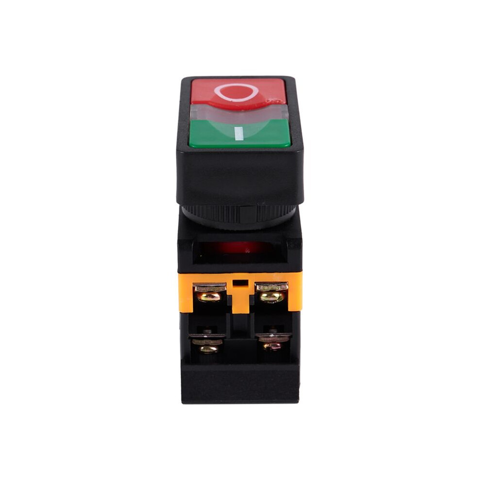 10X Ac 220V Yellow Light -Off Start Stop Momentary Push Button 1 No 1 Nc 6033340181447