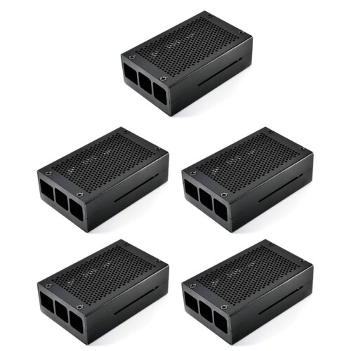 5X for Raspberry Pi 3 Model B+ Case Aluminum Case Case Compatible with Raspberry Pi 3 Model B Also(Black)