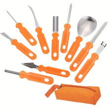 Halloween Pumpkin Carving Kit 7/10 Pieces Pumpkin Cutting Supplies Tools with Storage Bag Stainless Steel Carving 10PCS