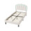 (3ft, Velvet, White) Single Upholstered Bed with LED Adjustable Shell Shape Headboard, Single Bed Frame with Solid Wood Slat 8
