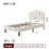 (3ft, Velvet, White) Single Upholstered Bed with LED Adjustable Shell Shape Headboard, Single Bed Frame with Solid Wood Slat 6