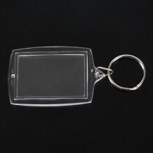 20Pcs Transparent Blank Insert Photo Picture Frame Key Ring Split Keychain