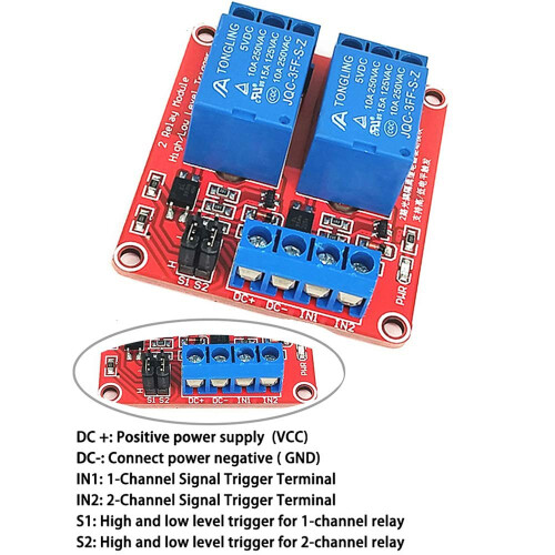 4Pcs  12V 2 Channel Relay Module Board Shield with Optocoupler Support High/Low Level Trigger Compatible for 2