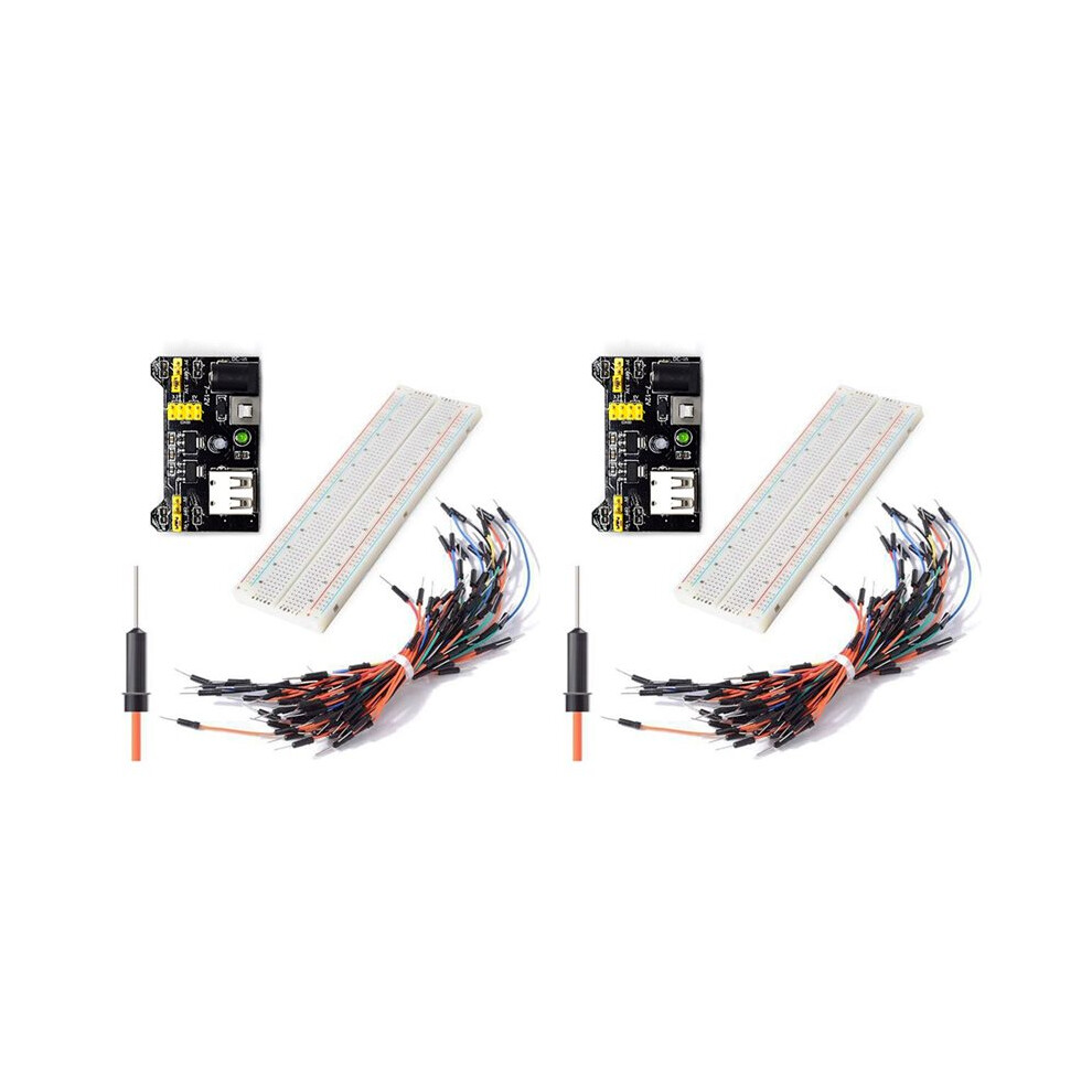 2X 3.3V/5V Mb102 Breadboard Power Module+Solderless 830Points Bread Board +65 Jumper Wires 6032340203869