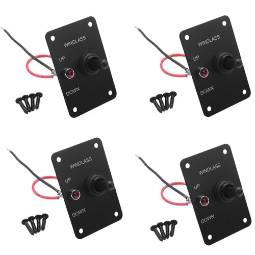 4X Marine Boat Anchor Windlass Return Toggle  Aluminum Plate 2 Way Led Light /Down Toggle  Anchor Winch