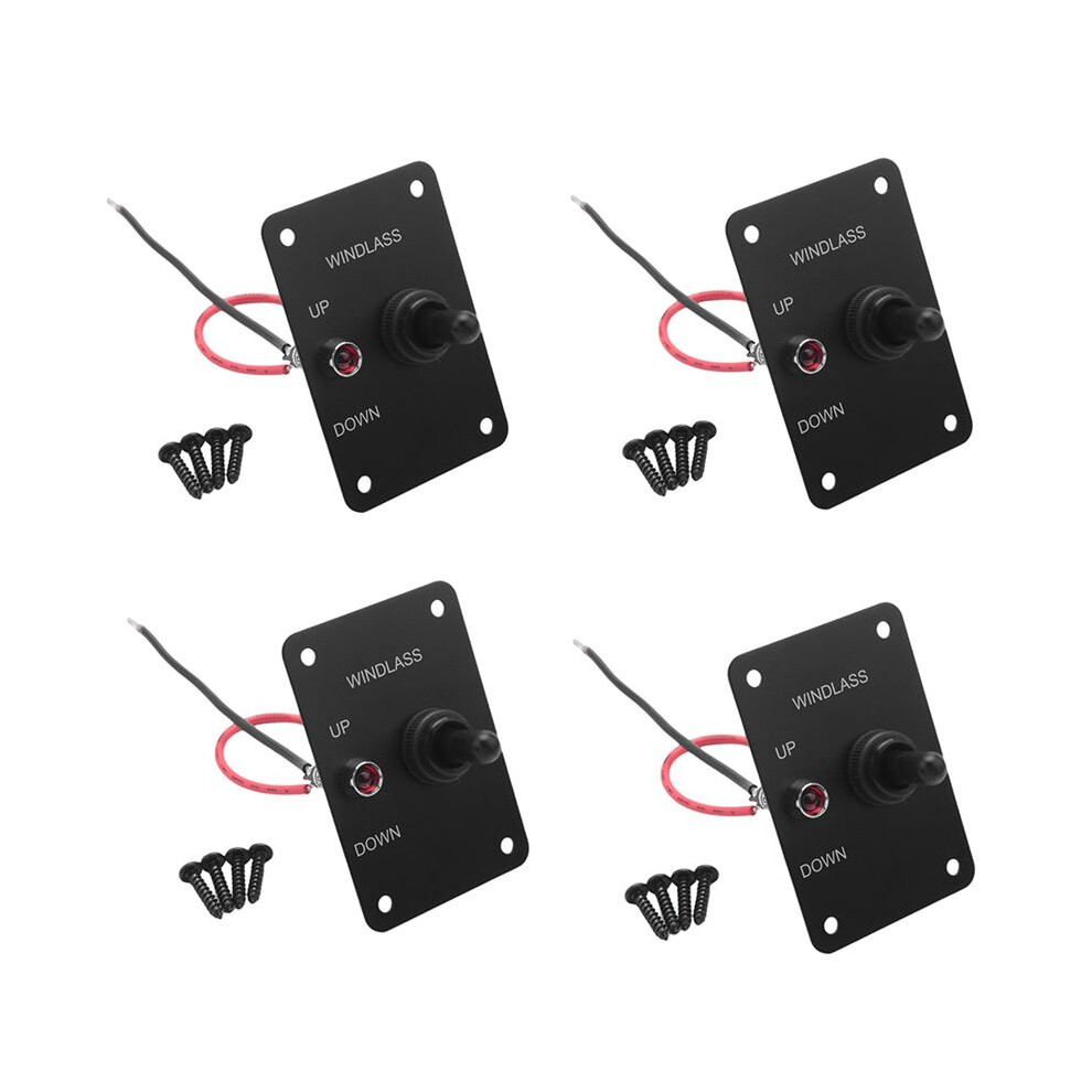 4X Marine Boat Anchor Windlass Return Toggle Aluminum Plate 2 Way Led /Down Toggle Anchor Winch Light 6032413079100