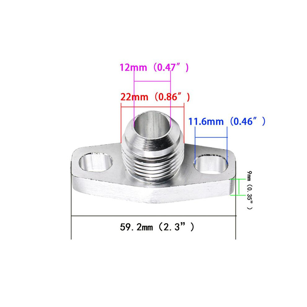 3X An10 Turbo Oil Return Drain Flange Adapter Kit For Garrett Gt28 Gt30 Gt35 T25 With M8x1.25mm Bolts Silver 6032933739140