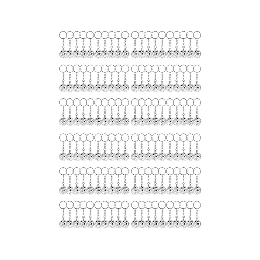 120Pcs Disco Keychain 70S Disco Party Favors Mirror Keychain Keyring Set 4713537208813