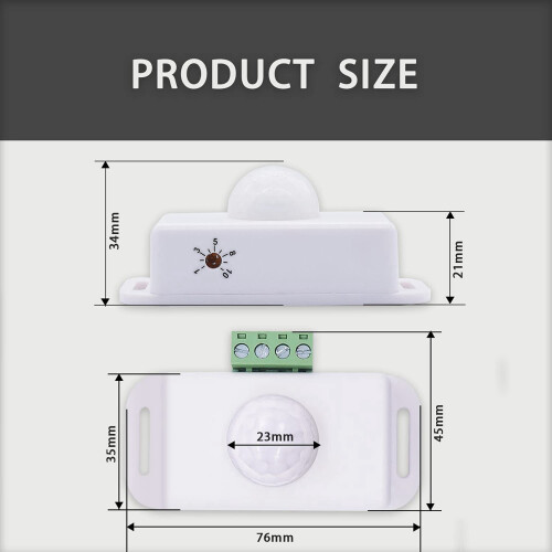 2X  12V 24V PIR Motion Sensor Function Controller LED  Body Infrared  Motion Timer White for LED Strips 2