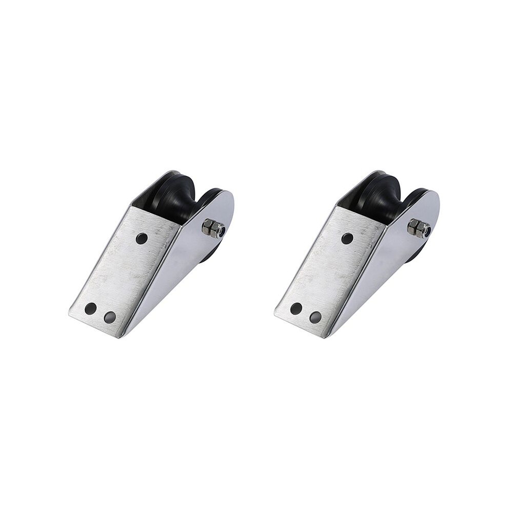 2X Marine Stainless Steel Boat Bow Anchor Roller Bracket Rollers For Yacht(Black) Black 4714077260033